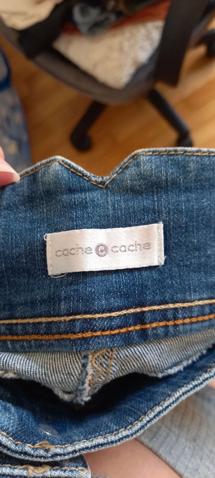 Jupe en jean vintage cache cache 36 - photo numéro 4
