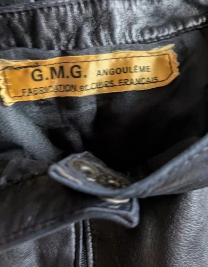 💎 jupe en cuir midi noir sexy rockabilly créateur français vintage GMG rare authentique taille XS 34 - photo numéro 8