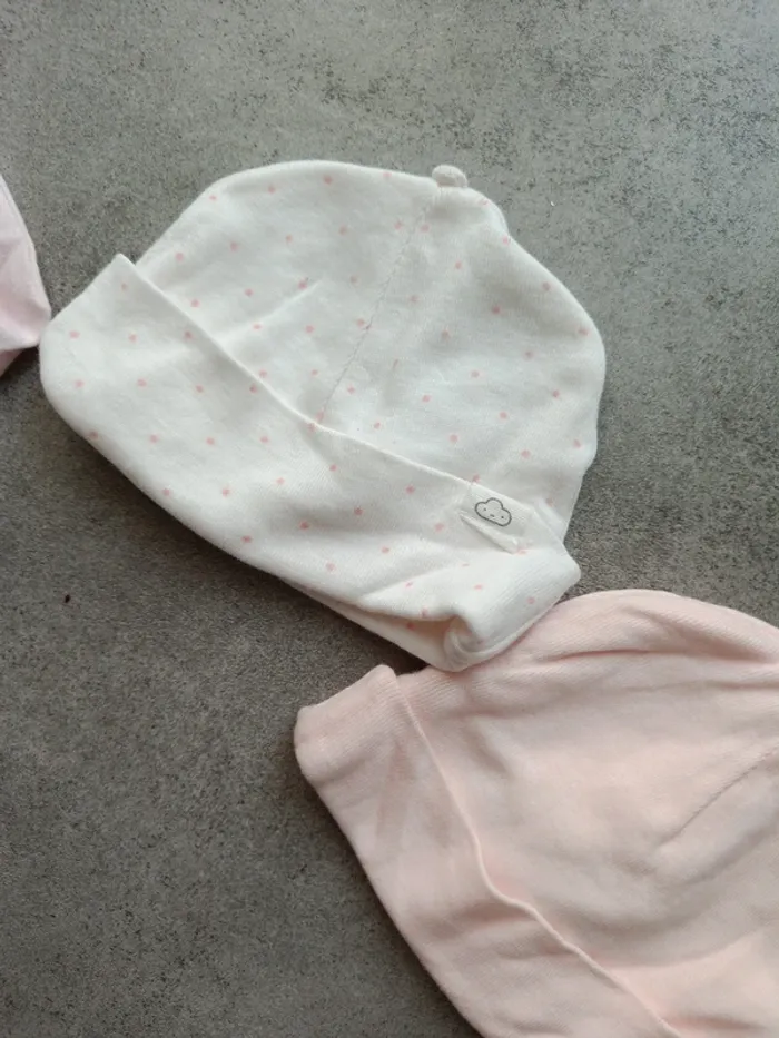 Lot de 3 bonnets H&M roses 56cm - photo numéro 6