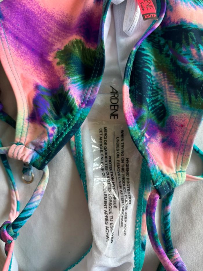 Bas de maillot de bain bikini multicolore motif feuillage Ardene taille XS/34 neuf - photo numéro 9