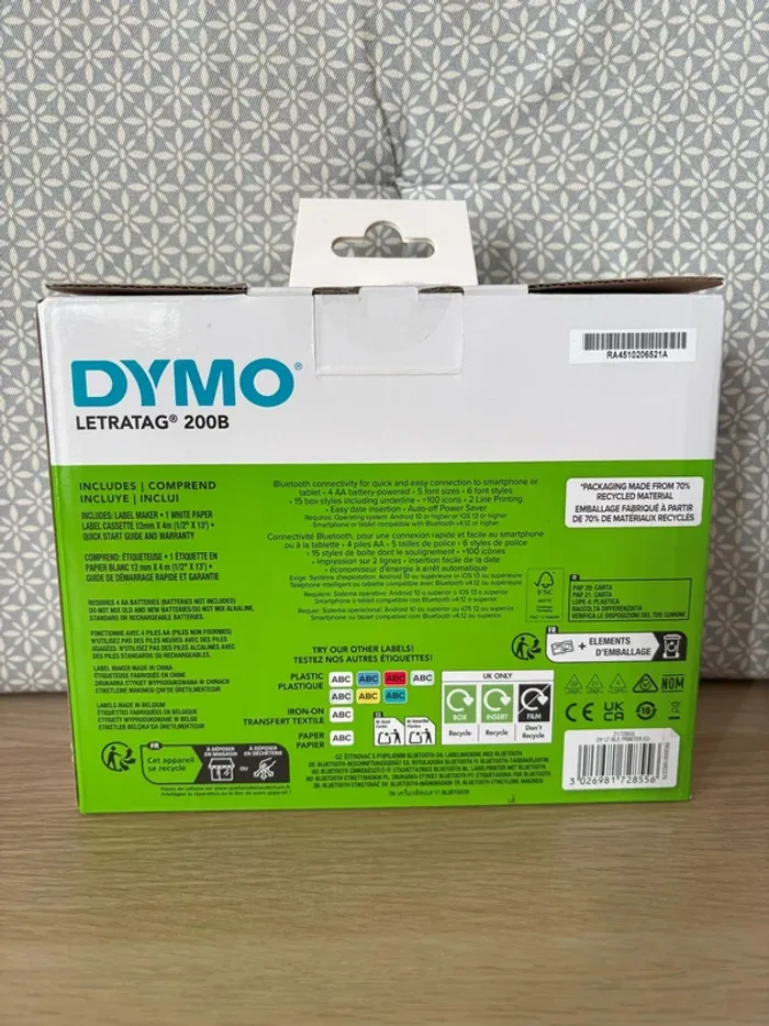 Étiqueteuse Dymo Letratag "200B" + 1 Ruban Papier LT - photo numéro 2