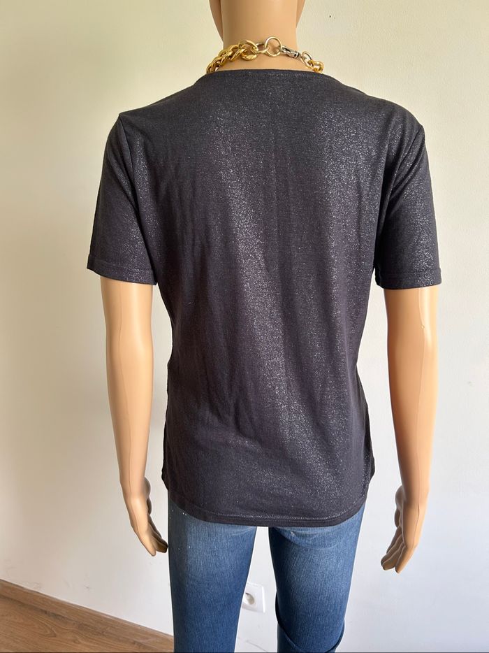 Teeshirt gris foncé pailleté à manches courtes Morgan taille M jamais porté - photo numéro 5