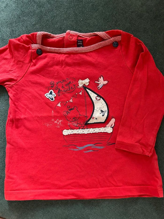 Très joli tee shirt manches longues 12 mois sergent major