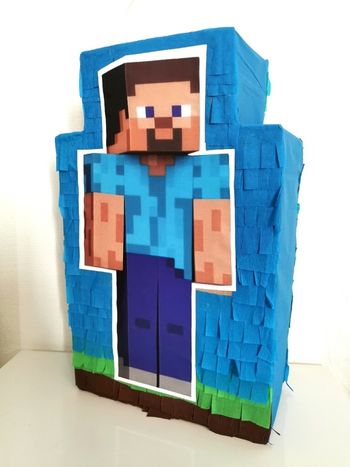 Pinata Minecraft Steve Anniversaire enfant - Jeu fête anniversaire Minecraft 