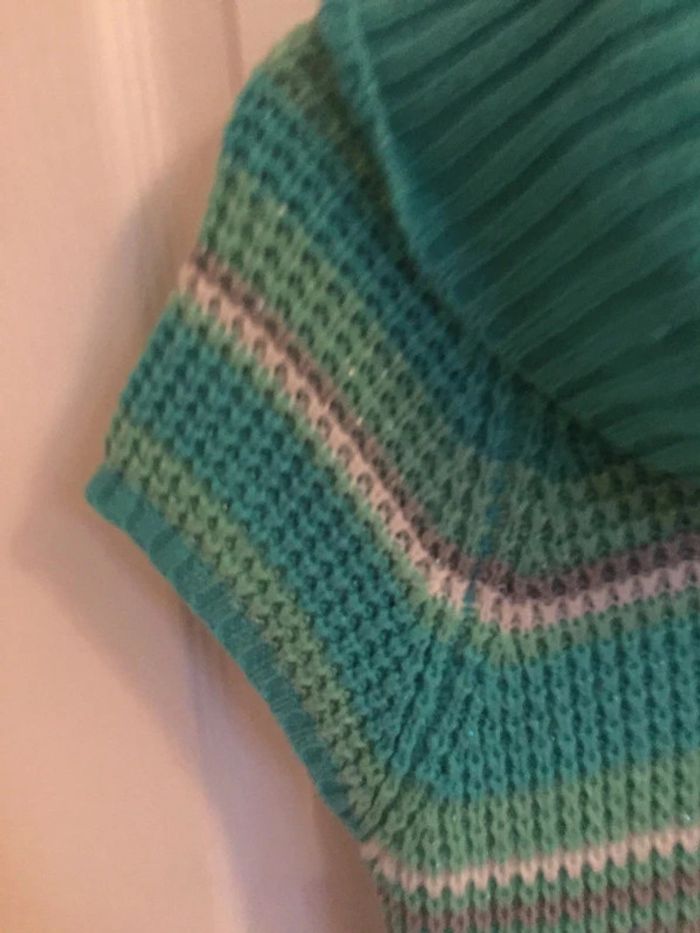 Robe Heart N Crush en maille verte / turquoise à rayures 8/10 ans - photo numéro 2