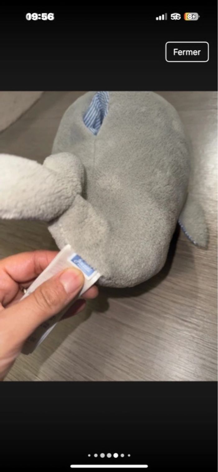 Peluche baleine et son bébé baleine jacadi peu servie - photo numéro 8