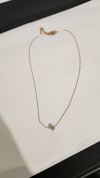 Collier fin strass acier inoxydable 