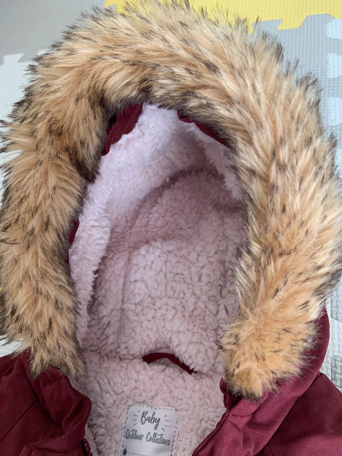 Blouson manteau bordeaux Vertbaudet 12M - photo numéro 4