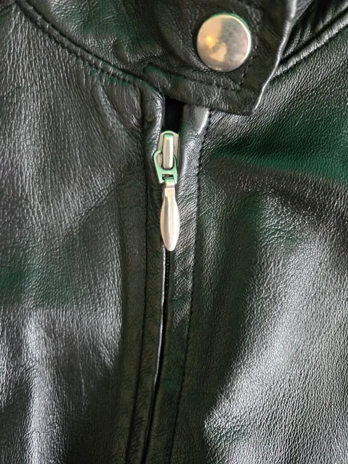 Blouson en cuir veritable giovanni taille 1 pour femme jamais porté - photo numéro 3
