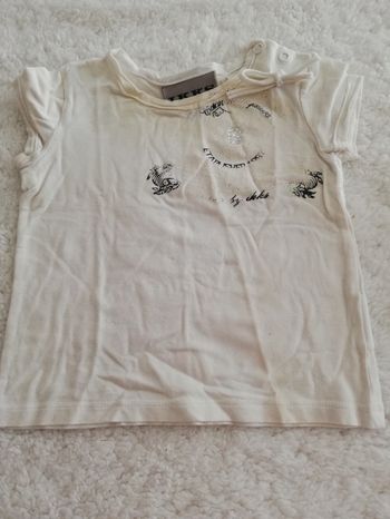 Tee shirt ikks fille 6 mois blanc