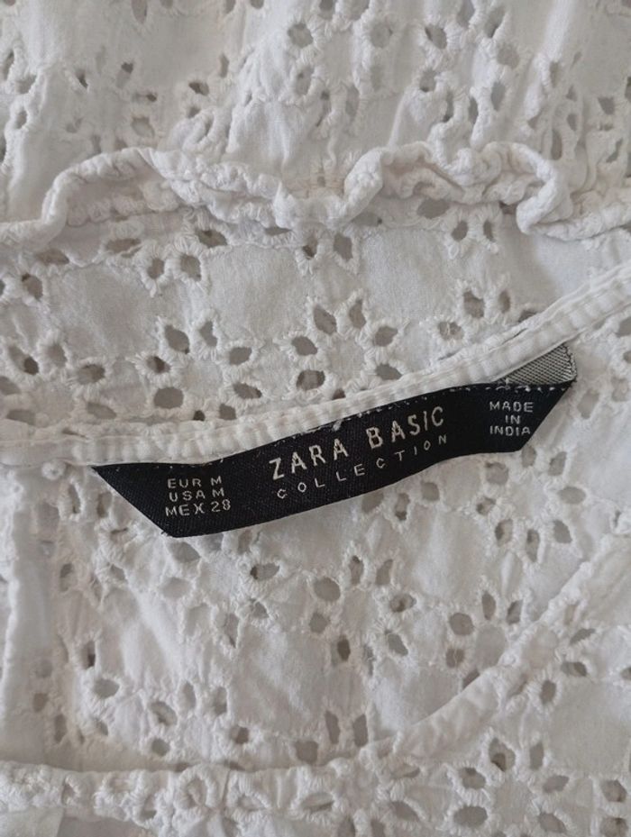 Débardeur broderie blanc Zara taille M - photo numéro 3