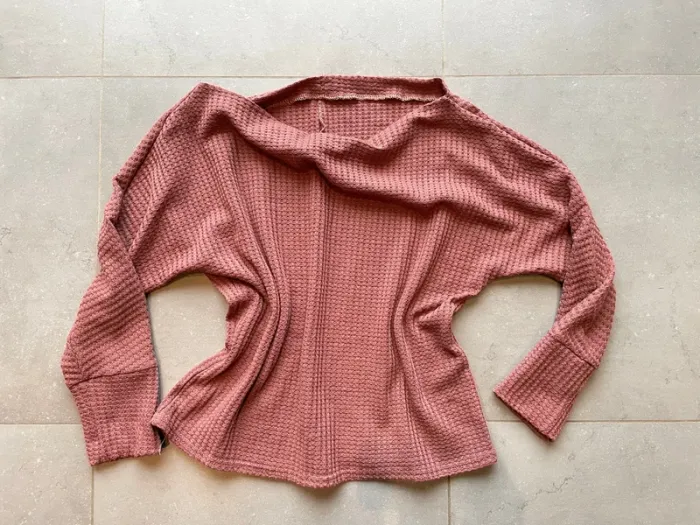 Pull mi saison manches 3/4 rose poudré - photo numéro 3