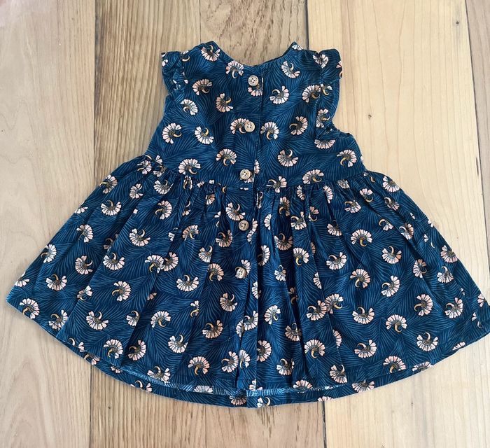 Robe bleue à motifs roses 6 mois – Gémo
