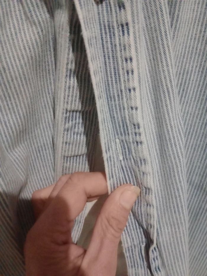 Chemise homme m rayures fines aspect vieilli c69 - photo numéro 10