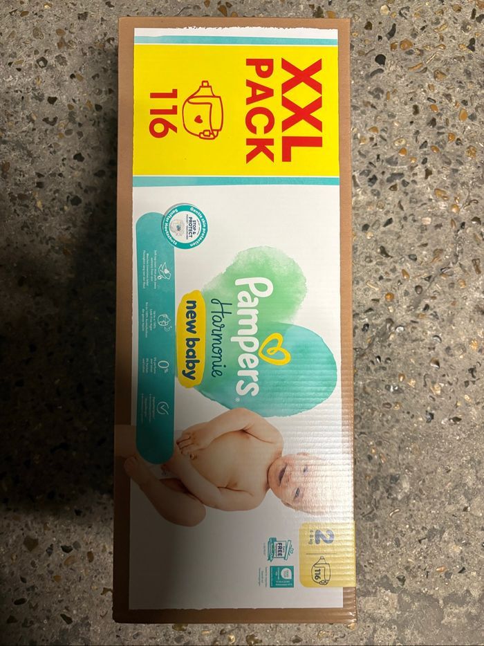 1 carton de 116 couches t2 pampers harmonie