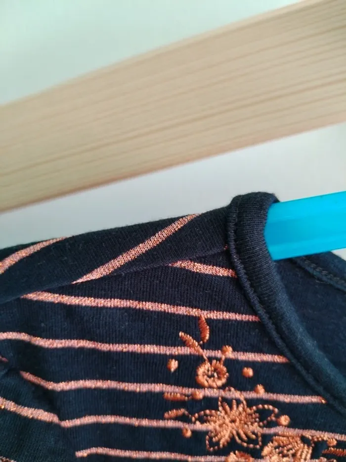 T-shirt manches longues rayé fils métalliques SGMJ 9 ans - photo numéro 4