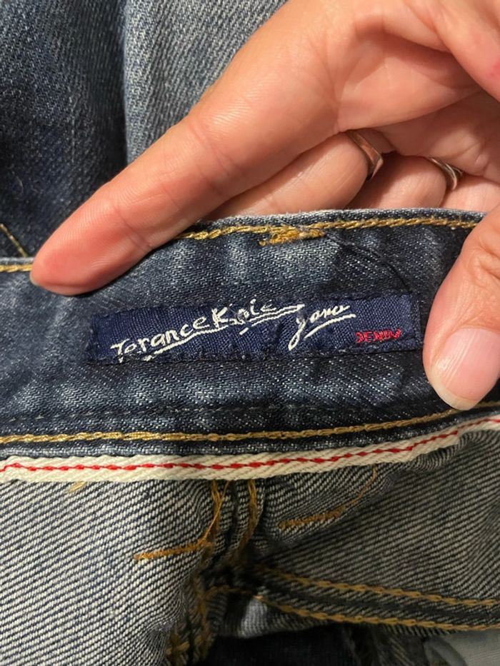 Jean taille haute coupe slim bleu foncé effet délavé Terance Kole taille 14 ans - photo numéro 8