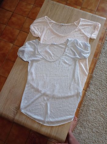 2 tee shirt bleu rose