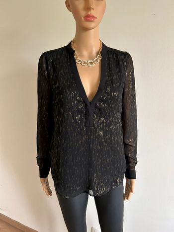 Blouse noire et dorée à manches longues Morgan taille 36 jamais portée