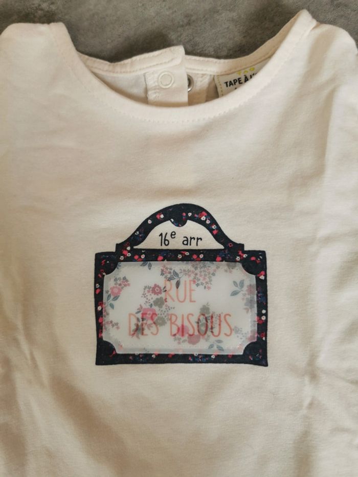 T-shirt à manches longues bébé fille 6 mois - photo numéro 2