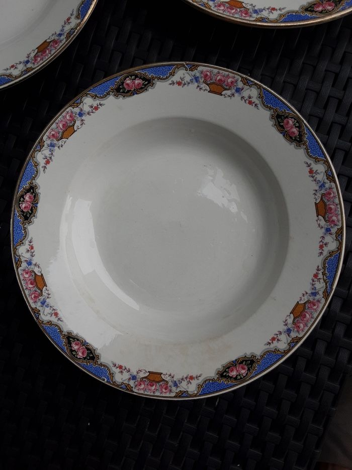 Lot de 3 assiettes à soupes vintage de 23 cm marque sarreguemines digoin - photo numéro 2