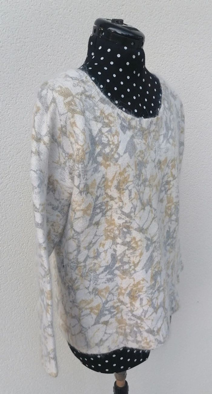 Pull blanc gris kaki laine Taille L 27 Quai de Seine - photo numéro 3