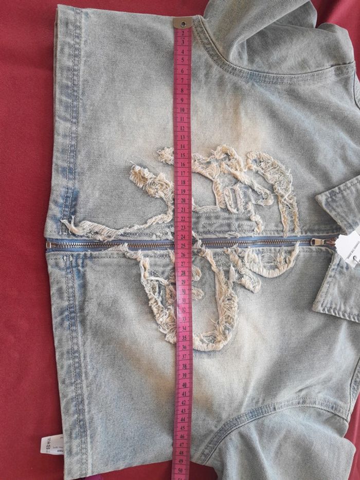 Très belle veste en jeans à zip Project X neuve avec étiquette - photo numéro 8