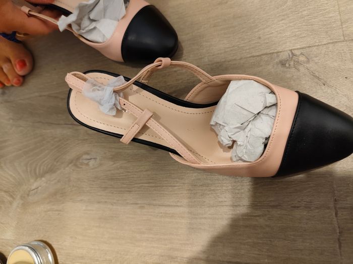 Sandales à talon rose et noir neuves 36 - photo numéro 5