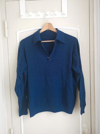 Polo manches longues bleu marine