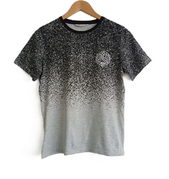 T-shirt noir et gris chiné. H&M. Taille 13 - 14 ans. 158 - 164 cm