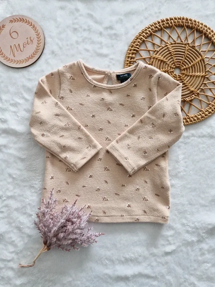 Ensemble pull fin et pantalon molleton 6 mois - photo numéro 2
