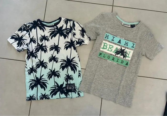 Lot 2 tee shirt manches courtes 8 ans