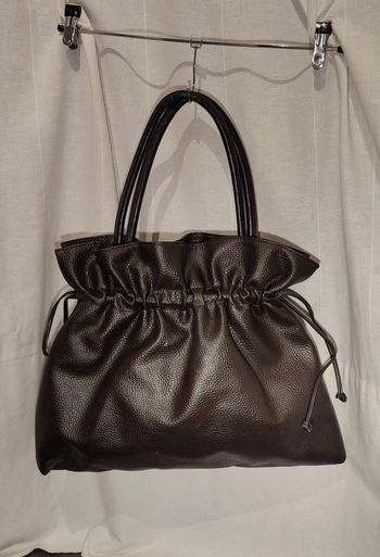 Sac noir fourre tout/sceau en cuir