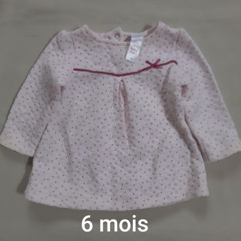 robe rose molleton léger - cœurs - C&A - 6 mois