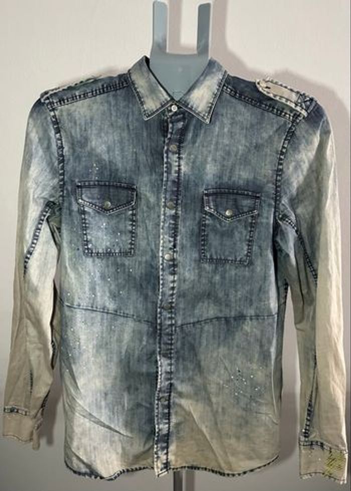 Chemise en jean Diesel délavée strass – taille S