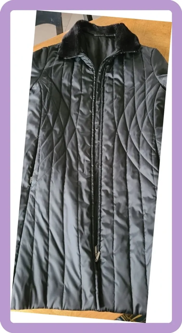 Manteau fin noir, taille 38 - photo numéro 3