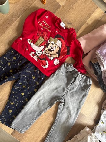 Lot 3 pièces Disney Minnie & jean gris - 12 mois