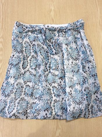 Jupe courte femme Naf Naf T38 long 46cm beige/vert/noir