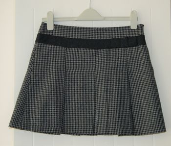 Jupe femme taille 38– Laine – Plissée – Noir & gris – Très bon état