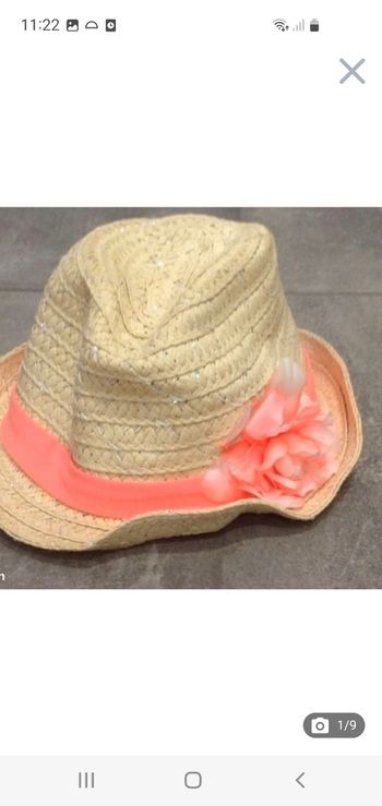 Chapeau de paille fille 10-12 ans