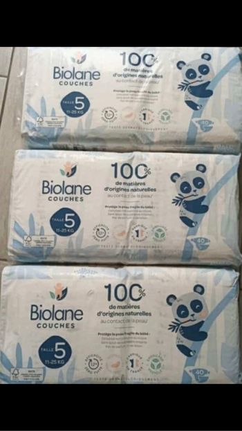 3 paquets de couches biolane taille 5