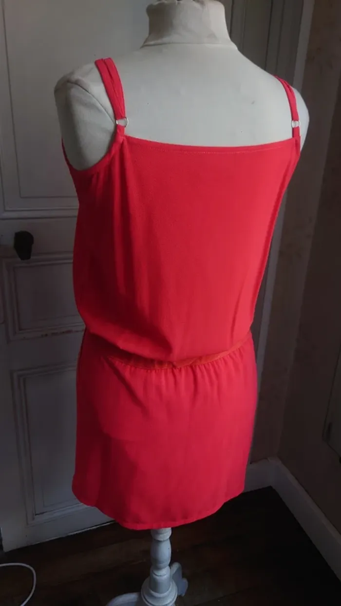 Robe été Mamouchka Tam-Tam T36/S – fines bretelles, rose grenat, chic et courte - photo numéro 5