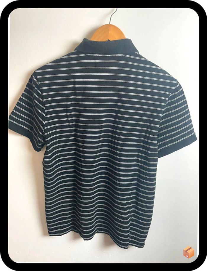 Polo Lacoste homme – Taille 5 – Noir à rayures blanches - photo numéro 2