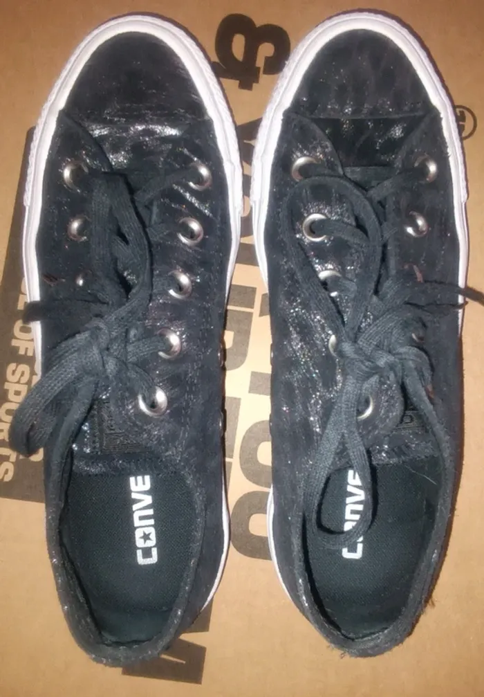 Baskets noir imprimé animal Converse