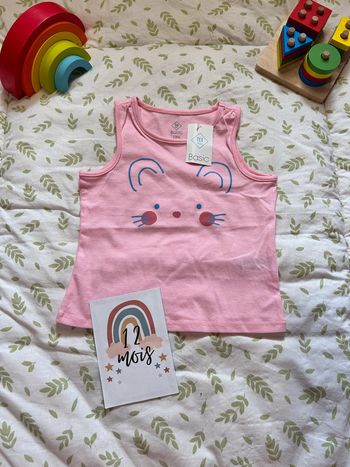 débardeur rose 12 mois tex baby