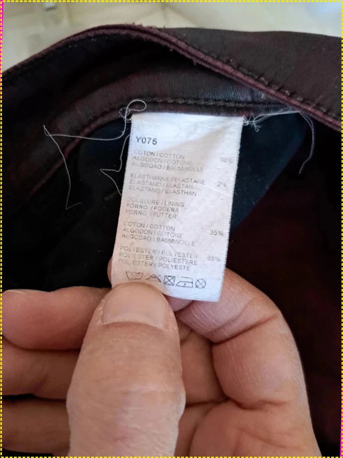 Pantalon Darel Jeans noiré rouge et noir taille 40 - photo numéro 5