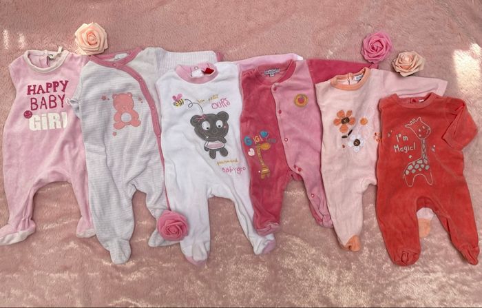 Lot pyjamas chauds bébé fille 1 mois