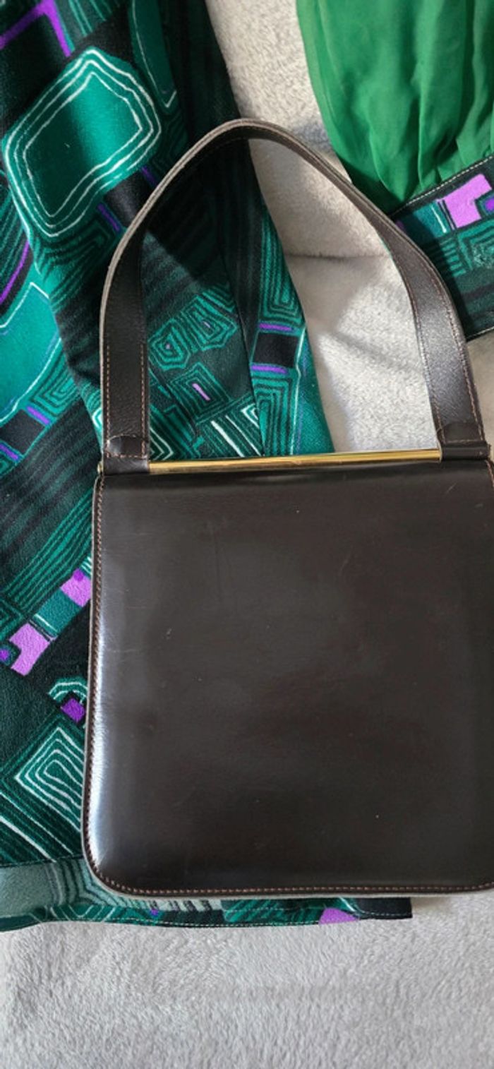 Petit Sac Vintage en Cuir Box-Calf années 1960-1970 - photo numéro 13