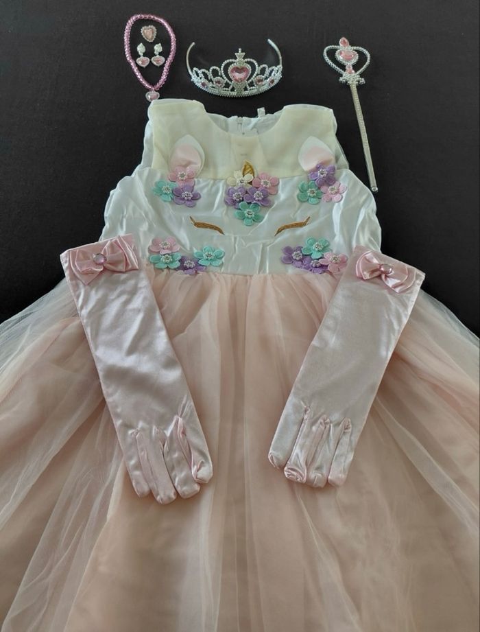 Déguisement licorne rose et accessoires 4-7ans