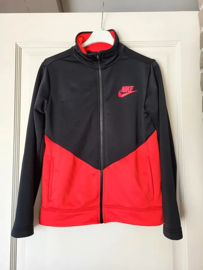 Veste zippée garçon Nike noir et rouge